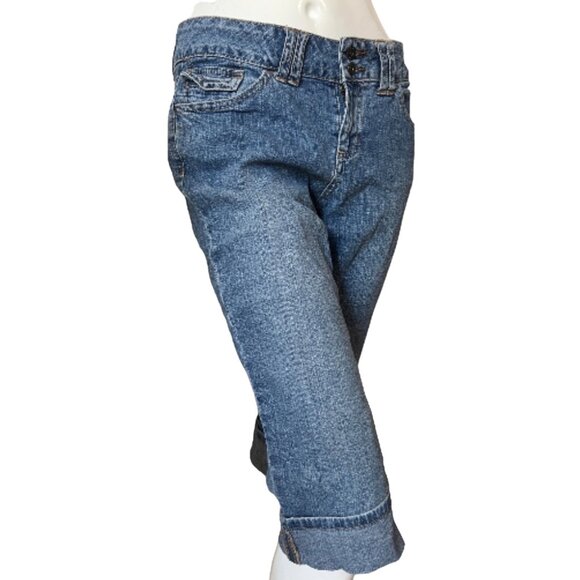 St. John's Bay Denim Capri Jeans Sz 4 Petite (Small) Women's with Folding Pocket - Picture 1 of 7